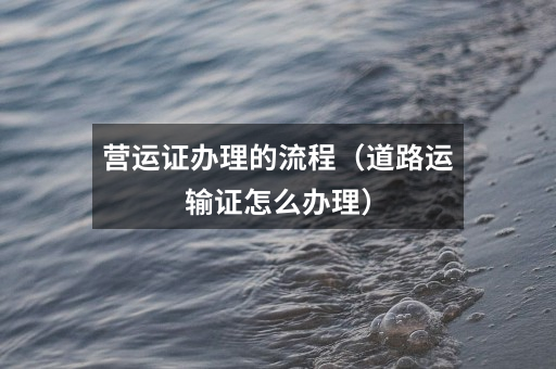 营运证办理的流程(道路运输证怎么办理)