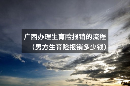 广西办理生育险报销的流程（男方生育险报销多少钱）