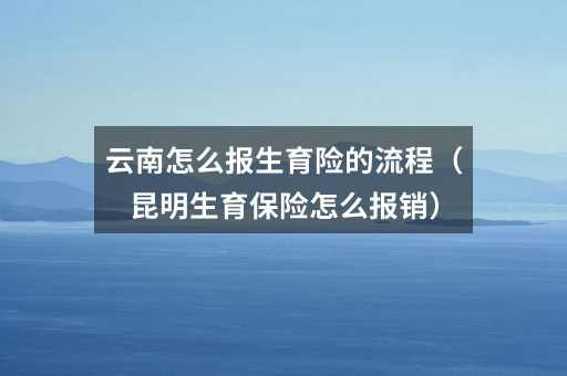 云南怎么报生育险的流程（昆明生育保险怎么报销）