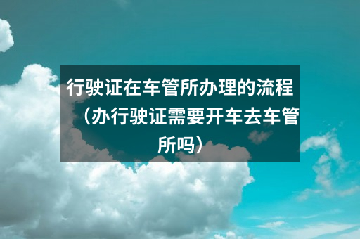 行驶证在车管所办理的流程（办行驶证需要开车去车管所吗）