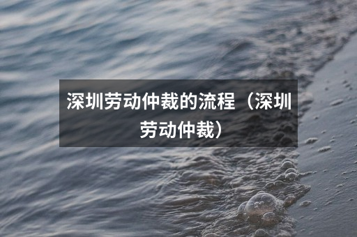 深圳劳动仲裁的流程(深圳 劳动仲裁)