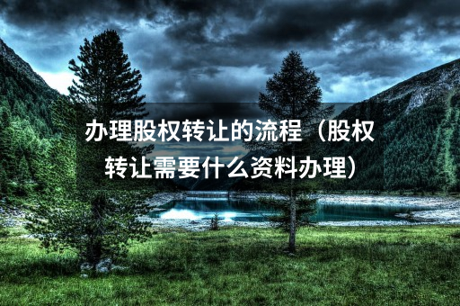 办理股权转让的流程(股权转让需要什么资料办理)