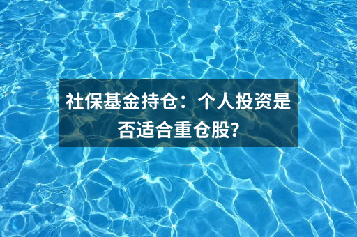 社保基金持仓:个人投资是否适合重仓股?