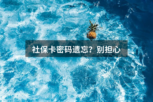 社保卡密码遗忘?别担心