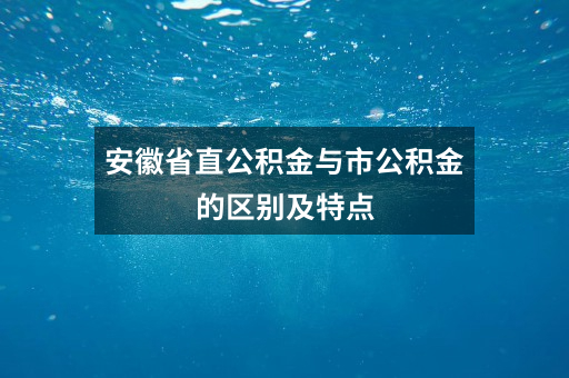 安徽省直公积金与市公积金的区别及特点