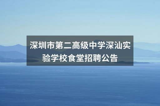 深圳市第二高级中学深汕实验学校食堂招聘公告